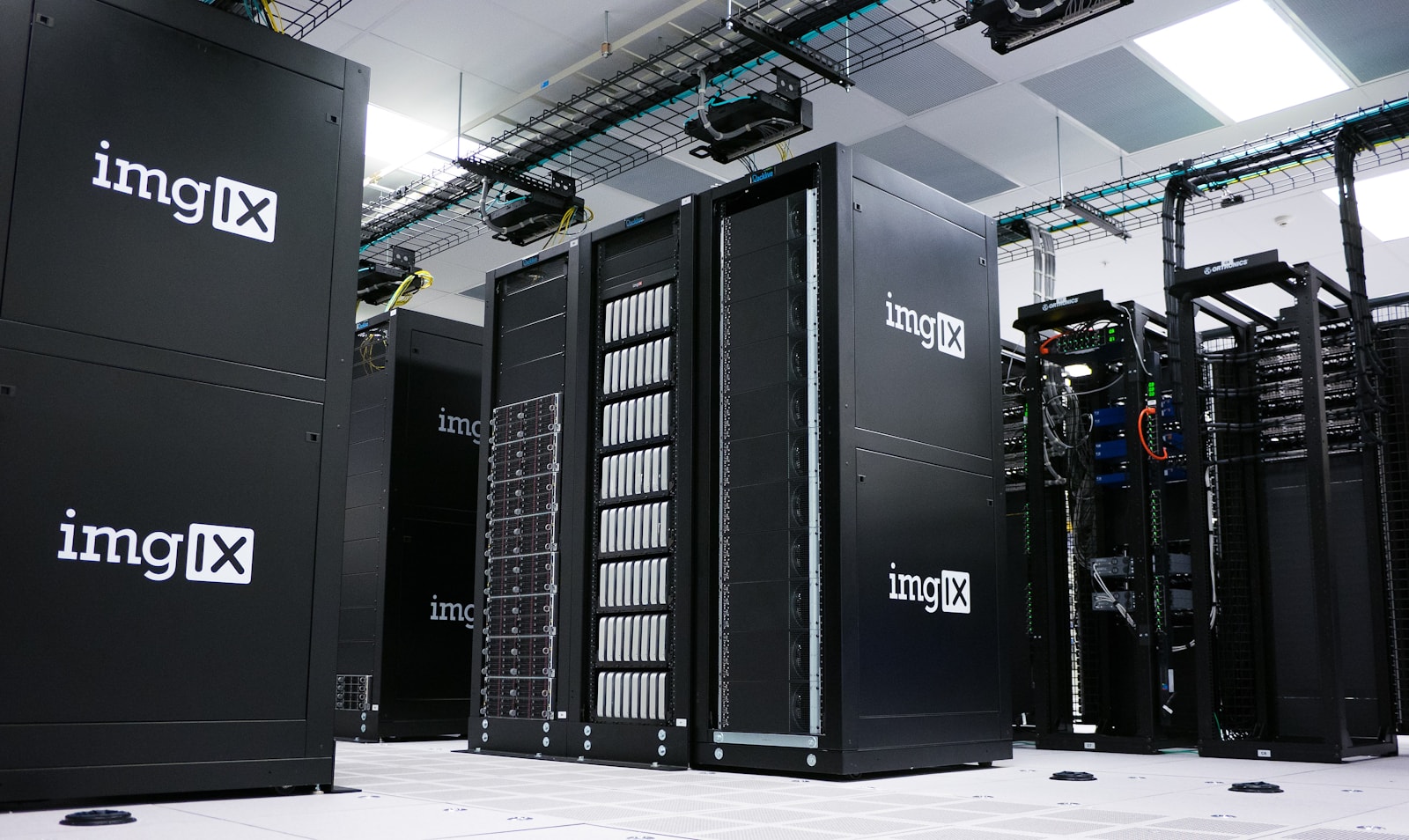 Rows of server infrastructure in a data center